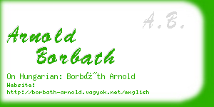 arnold borbath business card